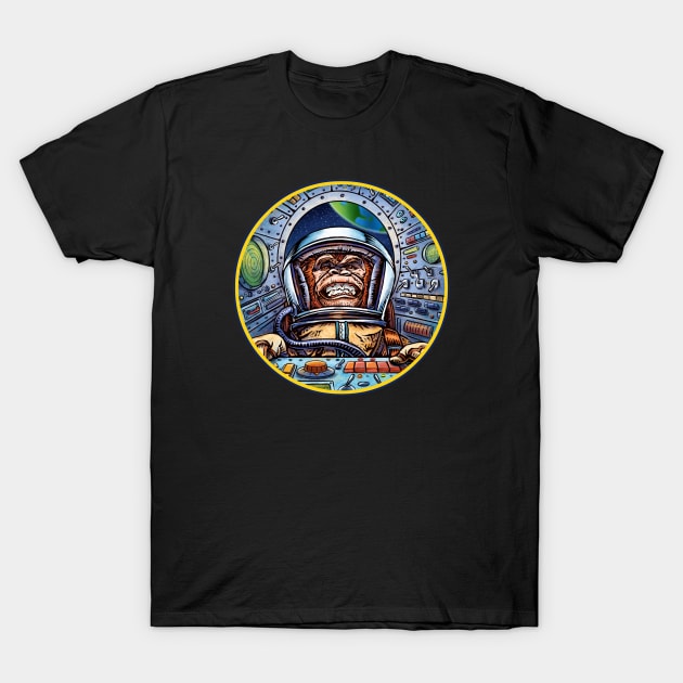 Space Race Monkey T-Shirt by ChetArt